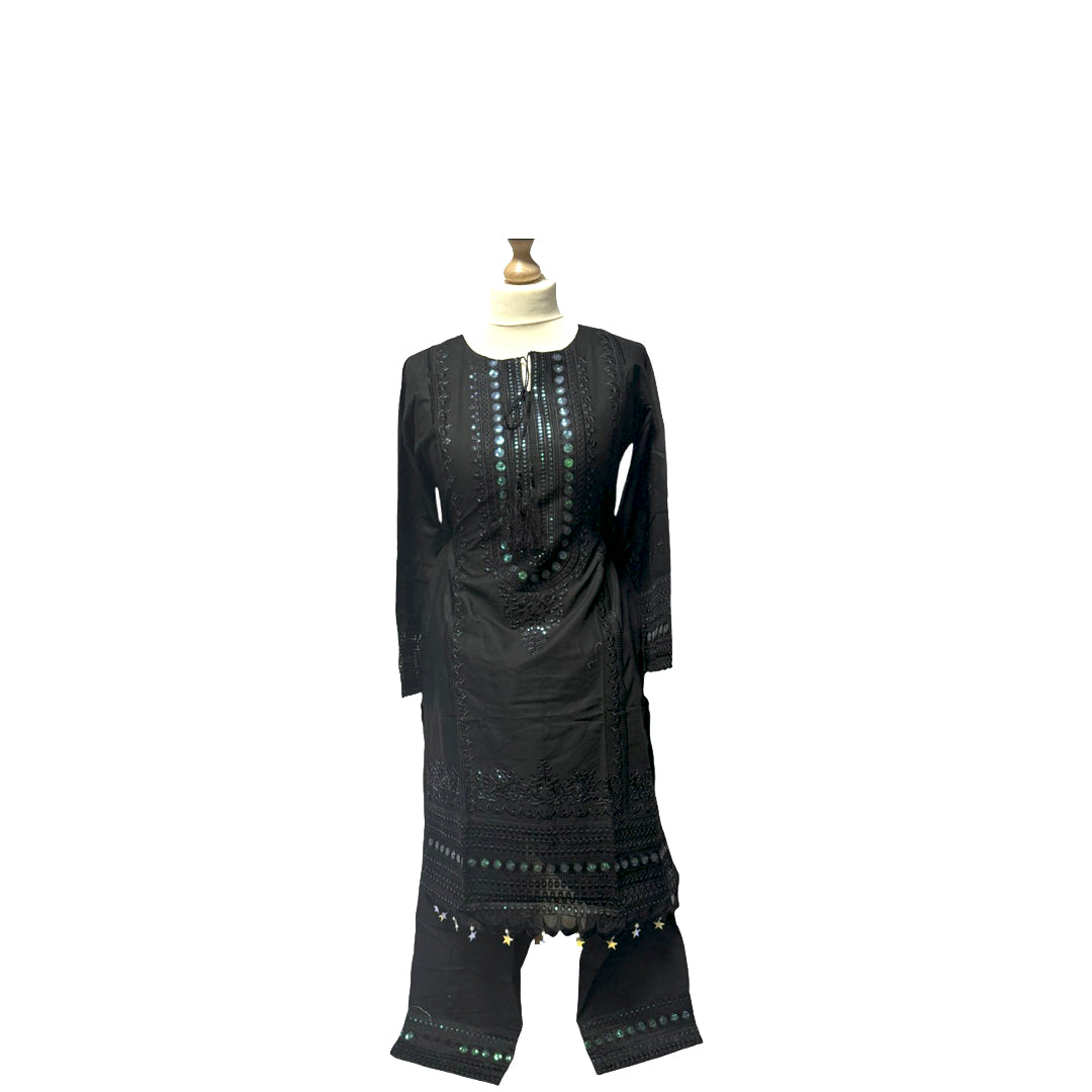 Elegant Embroidered 3-Piece Cotton Ladies' Suit