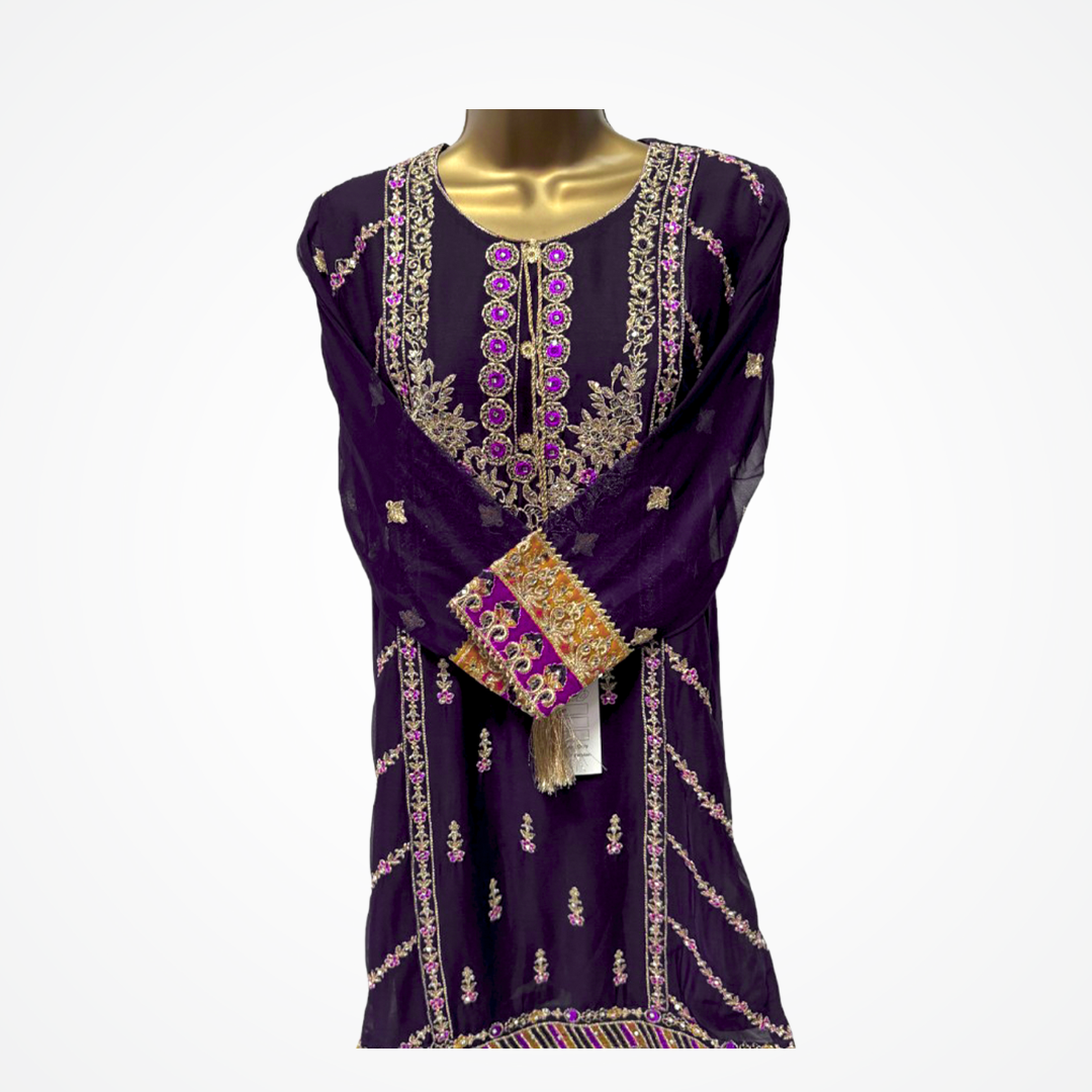 Punjabi Style Chiffon Shalwar Kameez